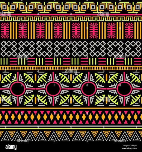 Tribal ethnic seamless pattern. Abstract geometric ornament. Vector ...