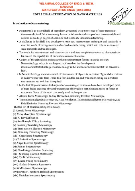 (PDF) CHARACTERIZATION OF NANO MATERIALS... | Vigneshwaran Shanmugam ...