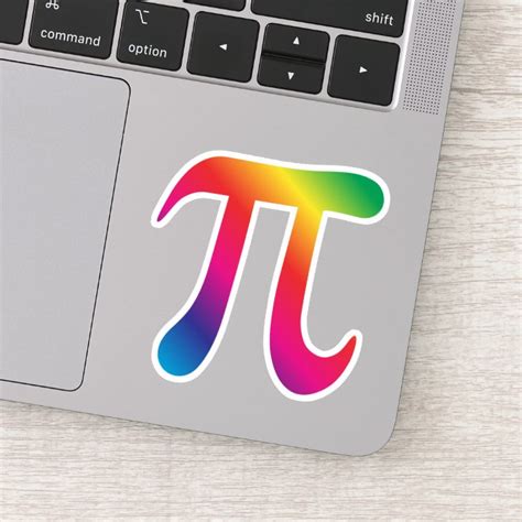 Rainbow colored pi symbol sticker | Zazzle.com