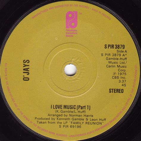 O'Jays – I Love Music (1976, Solid Centre, Vinyl) - Discogs