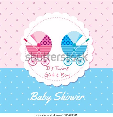 Baby Arrival Announcement Card Twin Baby Stock Vector (Royalty Free ...