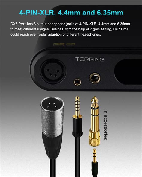 TOPPING DX7 Pro+ ES9038PRO DAC Bluetooth 5.1 DSD512 PCM768KHZ RCA XLR ...