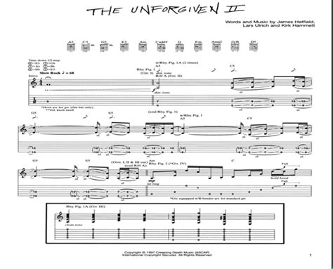 unforgiven chords tabs | karak