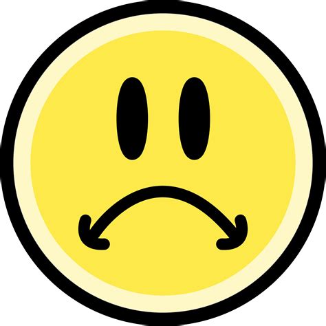 Clipart - Sad Face Emoticon (Yellow)