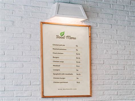 Free Food Restaurant Menu Poster Mockup PSD - Good Mockups