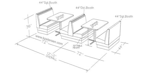 Upholstered Booth Layouts, Typical Booth Dimensions | Restaurant booth, Restaurant floor plan ...