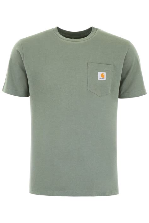 Carhartt Logo Pocket T-shirt In Adventure|verde | ModeSens