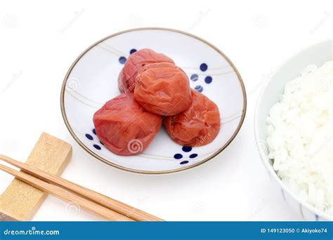 Japanese Food, Pickled Umeboshi Stock Photo - Image of health ...