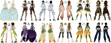 Female Tribute Parade Outfits by evanesce24 on DeviantArt