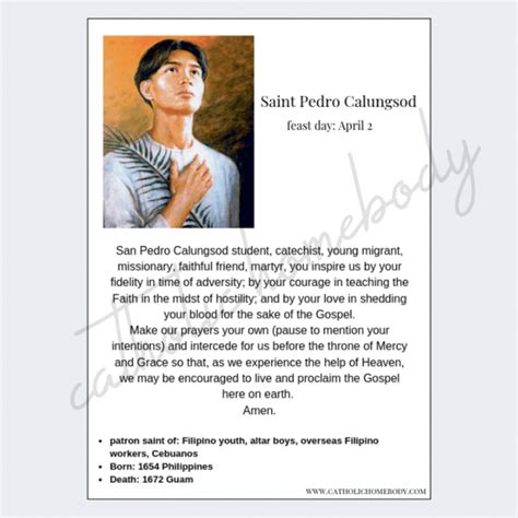 Saint Pedro Calungsod - Catholic Homebody