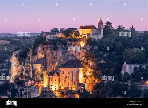 Sanctuary of Rocamadour on 2nd level late Romanesque style Basilica ...