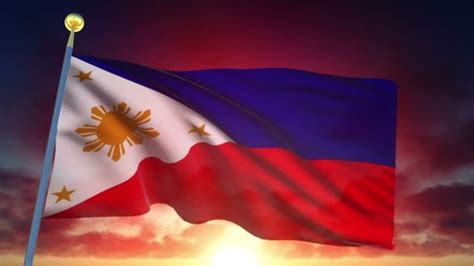 Philippines Flag Sunset 25 Fps Loop Stock Footage Video (100% Royalty-free) 1012157783 ...