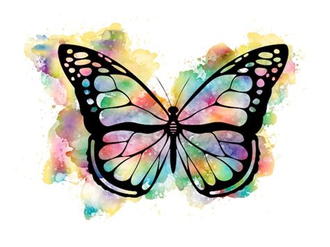 Papillon Coloré à L'aquarelle | Vecteur Premium