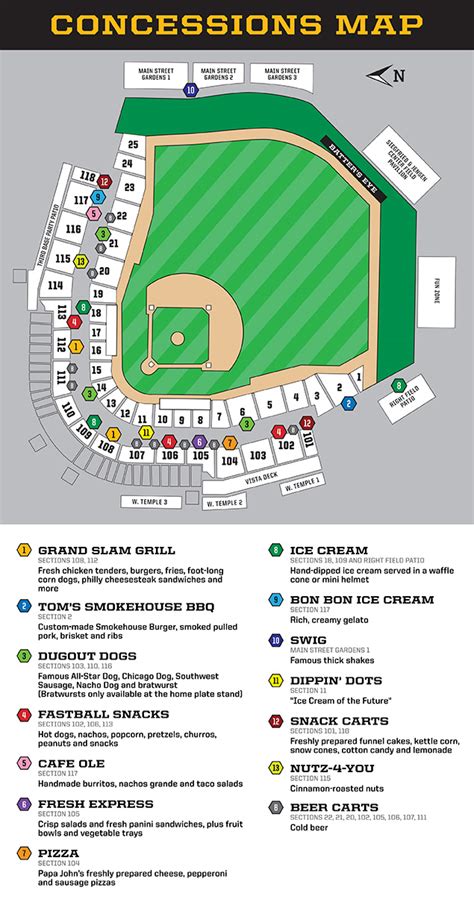 Concessions Map | Salt Lake Bees Smith's Ballpark