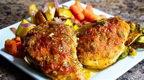 Easy Honey-Mustard Chicken with Roasted Vegetables Recipe