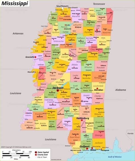 Mississippi State Map | USA | Maps of Mississippi (MS)