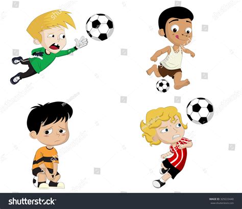 Cartoon Soccer Kids Vector Clip Art Stock Vector (Royalty Free) 329223440 | Shutterstock