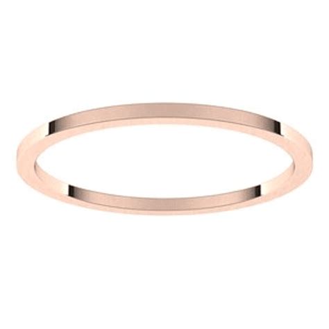 Rose Gold 1mm Flat Wedding Band Castleweddingbands.com