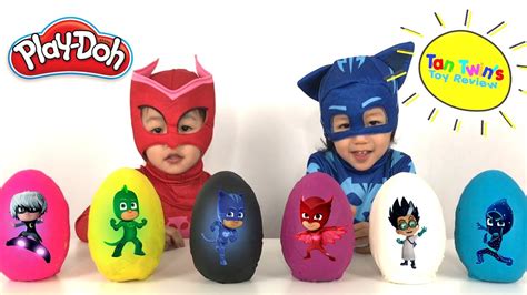 Disney PJ Masks Play-Doh Surprise Eggs Opening Fun With Catboy Gekko ...