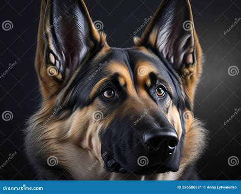 German Shepherd in Police Uniform Stock Image - Image of character ...