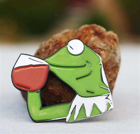 Kermit the Frog Sipping Iced Tea Hat Pin Coin Guitar Pick