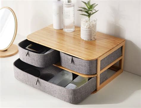 These desktop storage drawers combine style and convenience