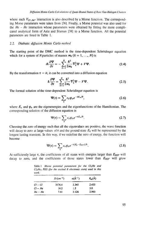 Morse potential parameters - Big Chemical Encyclopedia