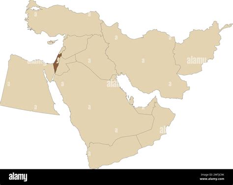 Dark brown map of ISRAEL inside light brown map of the Middle East Stock Vector Image & Art - Alamy