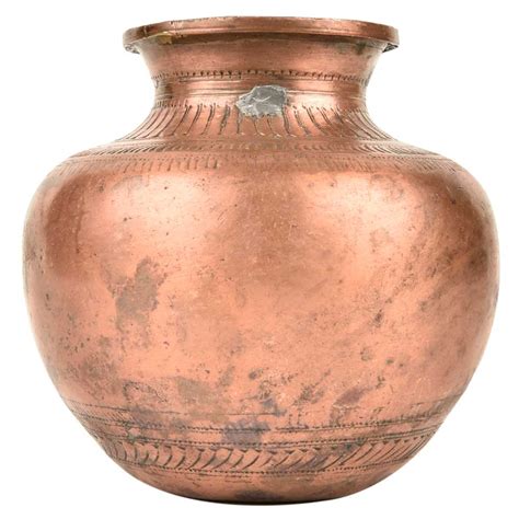 Copper Polish Brass Water Vessel Indian Handcrafted Lota