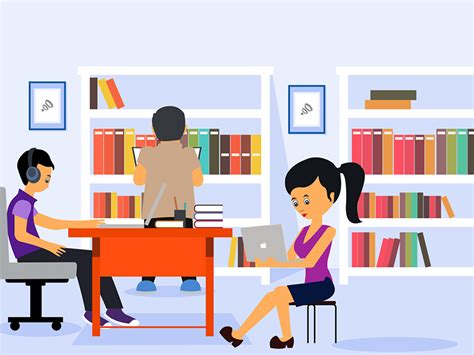 Library Scene by Jayaprakash.G on Dribbble