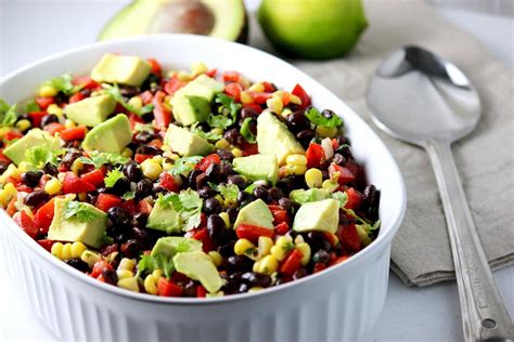 Black Bean Salad with Corn, Red Peppers, and Avocado in a Lime-Cilantro Vinaigrette - The ...