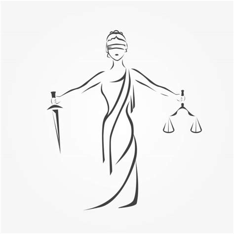 Blind Lady Justice Statue Drawing