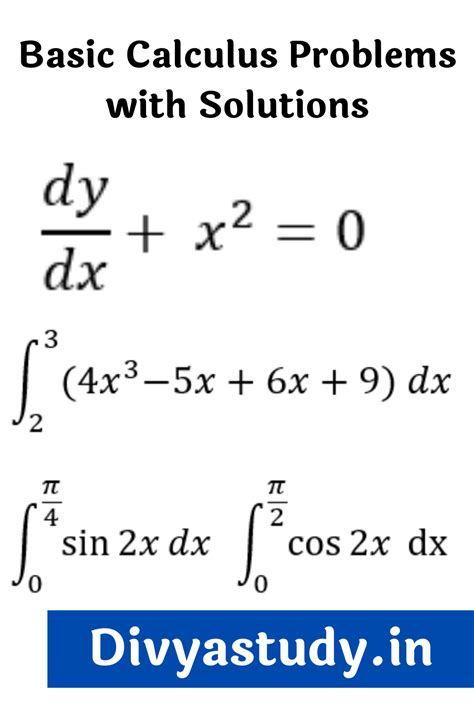 Basic Calculus Problems with Solutions Class 12th in 2021 | Calculus ...