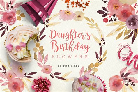 Daughter's Birthday Flowers ~ Illustrations ~ Creative Market