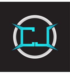 Cj logo monogram with emblem shield design Vector Image