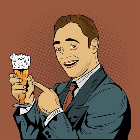 Pop Art Comic Man With Beer Glass Vector Stock Illustration 01 20712185 Vector Art at Vecteezy