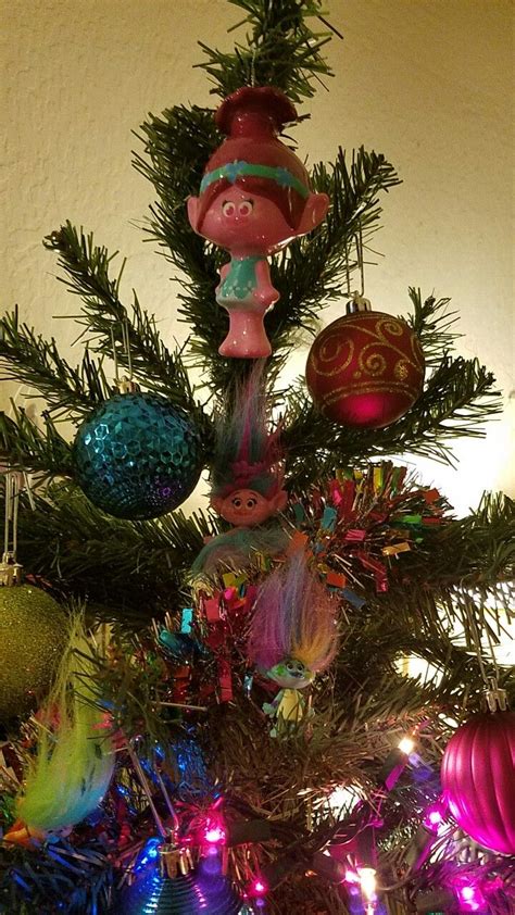 Trolls tree | Mesh christmas tree, Turquoise christmas tree, Christmas ...