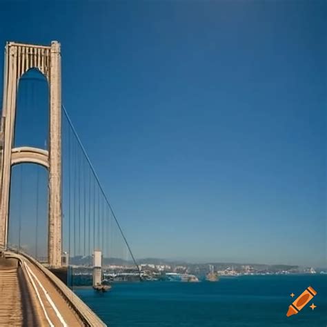 Bridge crossing the strait of gibraltar on Craiyon