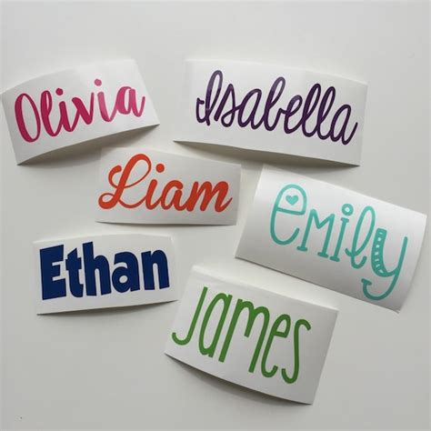 Personalized Name Decal // Vinyl Name Sticker // Name Label - Etsy