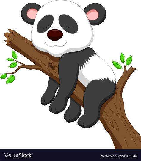 Sleeping panda cartoon Royalty Free Vector Image