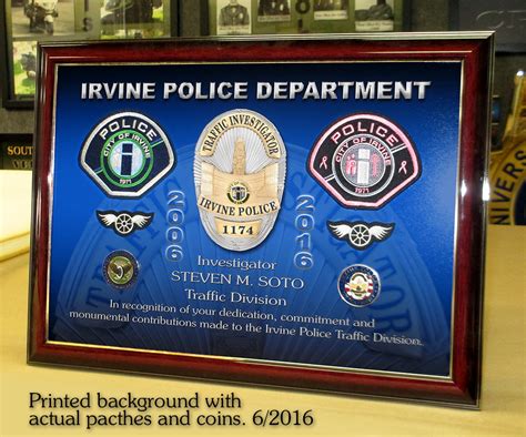 Irvine PD projects from Badge Frame