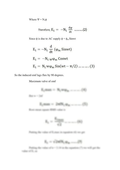 SOLUTION: EMF Equation Of Transformer - Studypool