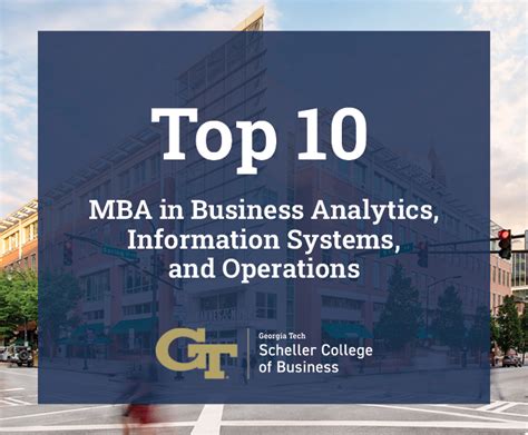 Georgia Tech Scheller MBA Ranks Top 10 in Business Analytics, Information Systems, and Operations