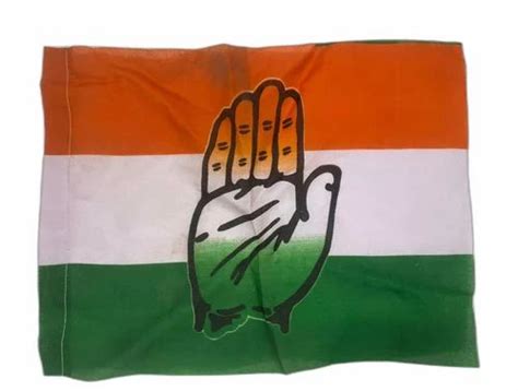 White,Orange And Green Polyester Congress Party Political Flag at Rs 15/piece in Ahmedabad