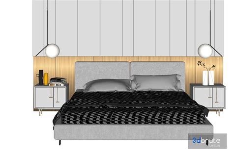 Bed Sketchup 3d model Sketchup Download Free 3dbrute