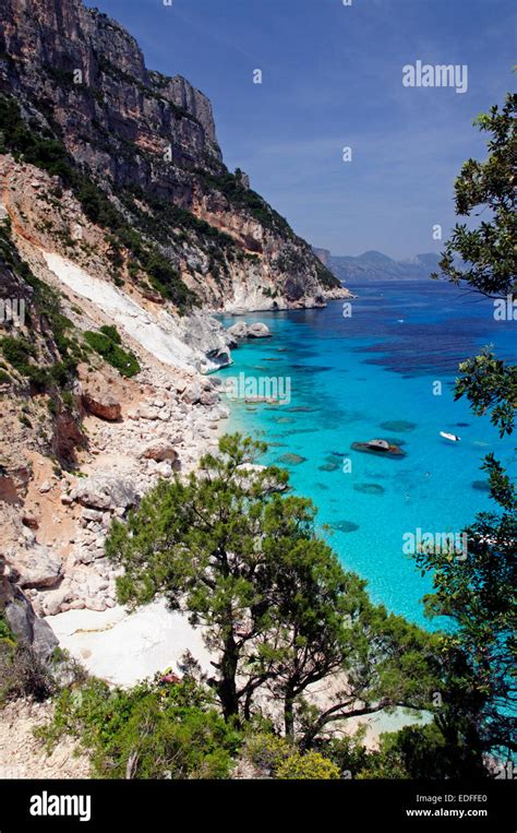 Coast and cliffs at Cala Goloritze beach, Baunei coast,Orosei gulf, Sardinia, Italy, Europe ...