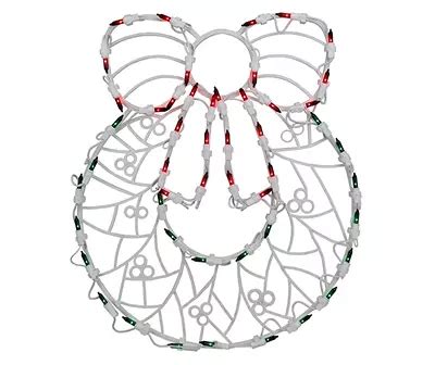 Northlight 16" Green & Red Light-Up Wreath Window Silhouette | Big Lots