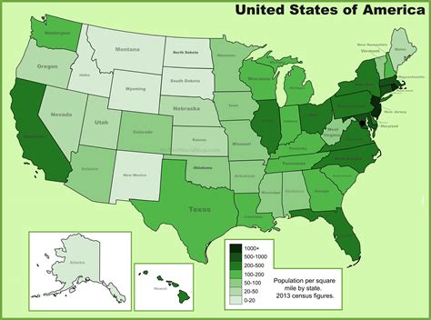 USA population density map - Ontheworldmap.com