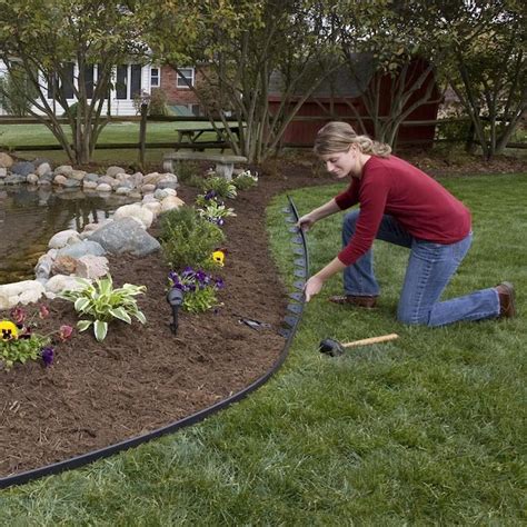 EasyFlex No-Dig 20-ft Black Plastic Landscape Edging Roll in the Landscape Edging department at ...