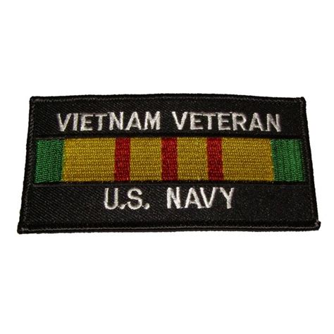 VIETNAM VETERAN U.S. NAVY with Vietnam Service Ribbon PATCH - Color ...